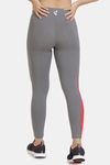 Zelocity Mid Rise High Quality Stretch Leggings - Grey Red — thumbnail 3
